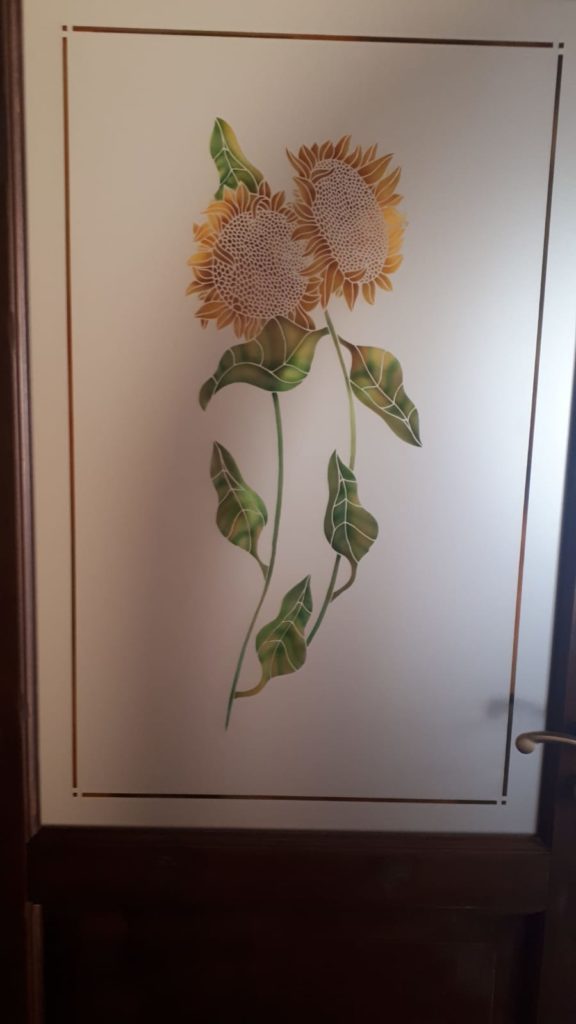 Vetro per porta in legno